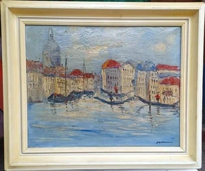 HOLLAND - GONDOLAS at CANAL GRAND IN VENICE 16x20" JAN KELDERMAN (DUTCH) - Picture 1 of 7
