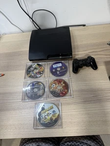 Console Sony PlayStation 3 PS3 Slim con controller e cavi e 5 giochi - Foto 1 di 24