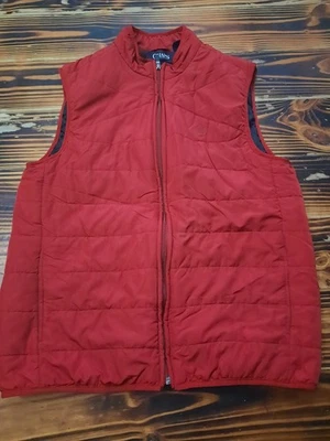 Chaps by Ralph Lauren Men's Red Slightly Puffer Vest Jacket Size Medium Full Zip - Image 1 of 4