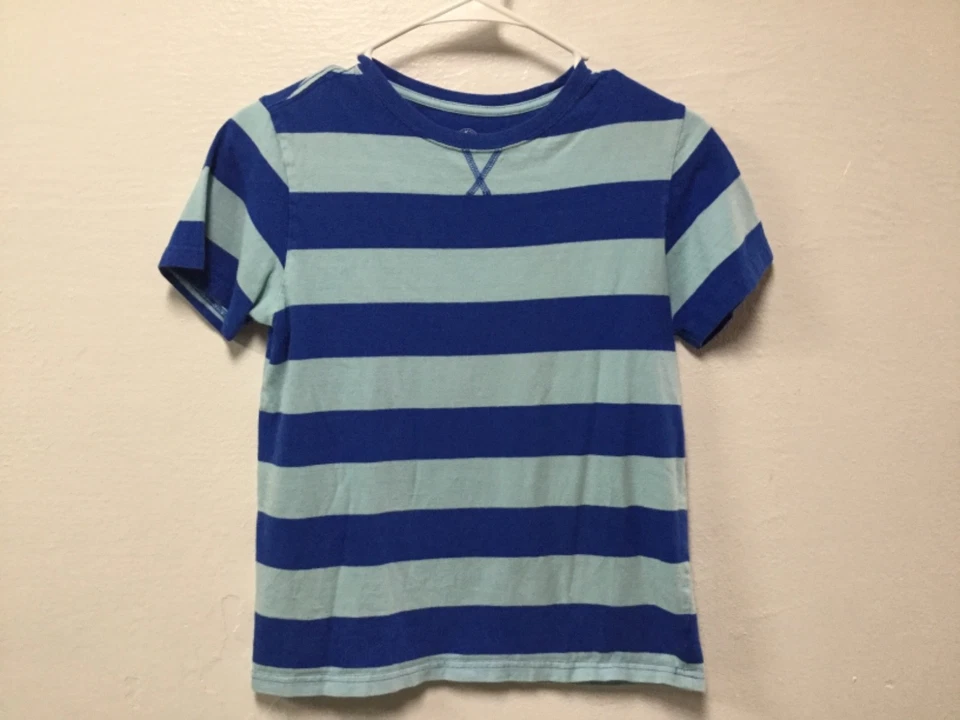 J Khaki Boys T-Shirt Size M Blue Stripes Short Sleeve 160 - Image 1 of 4