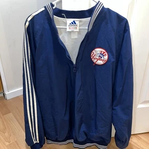 Vintage 90s Adidas New York Yankees 1/4 Fleece Size-M - Picture 1 of 3