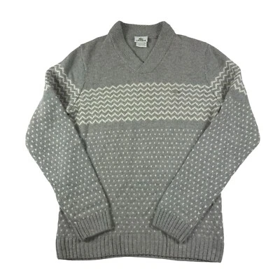 Suéter cuello chal Lacoste gris blanco Fair Isle mezcla de lana cachemir para hombre 3 Foto 1 de 4