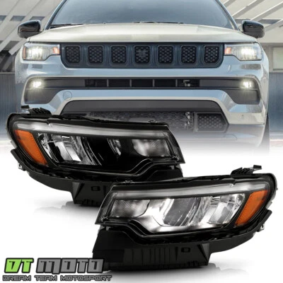 For 2022 2023 2024 Jeep Compass w/o LED DRL LED Reflector Headlights Headlamps - Image 1 of 4