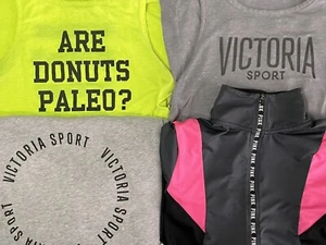 Victoria’s Secret VSX Pink Lot Sweatshirt Long Sleeve Tanks Active Wear XS/S - Picture 1 of 13