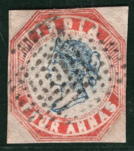 INDIA QV Classic Stamp SG.19 4a Blue & Red (1854) Used c£850 {samwells}PIBLUE11 - Picture 1 of 6