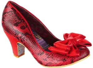 Irregular Choice Ban Joe Red Sanke Womens Court Shoes Heels - Picture 1 of 8