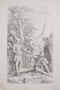 ETCHING GRAVURE ACQUAFORTE PUNTASECCA Salvator ROSA "Diogene e Alessandro" 1662 - Foto 1 di 6