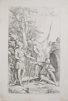 ETCHING GRAVURE ACQUAFORTE PUNTASECCA Salvator ROSA "Diogene e Alessandro" 1662 - Immagine 1 di 4