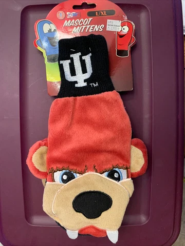 IU Hoosiers Mascot Mittens Indiana University Zoozatz Adult Size Gloves Mittens Cover