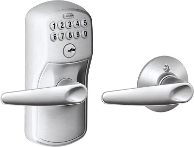 Schlage FE575 PLY 626 JAZ Plymouth Keypad Entry with Auto-Lock and Elan Levers