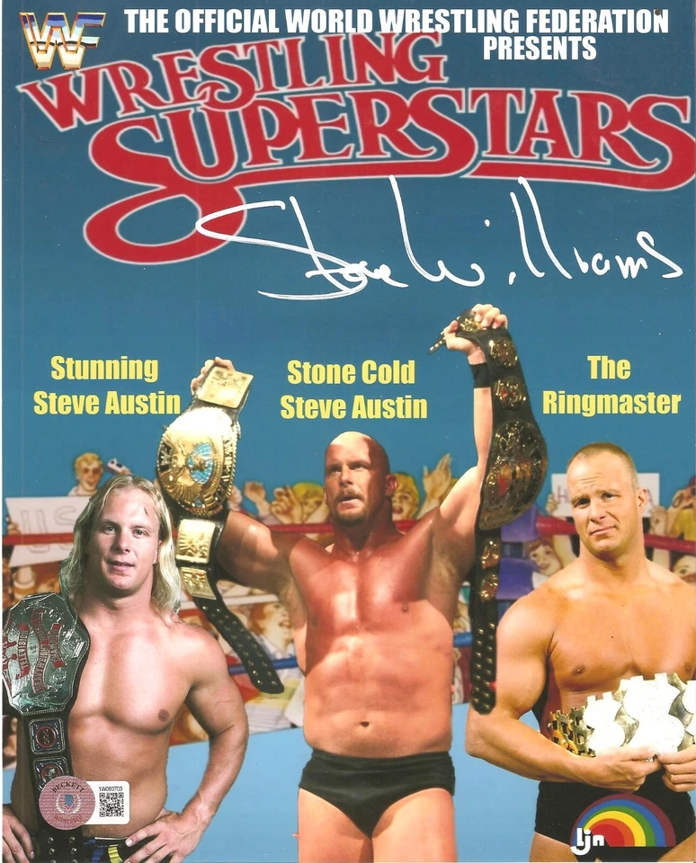 Stone Cold Steve Austin Nombre Real Autógrafo 8 x 10 Foto Beckett testigo Foto 1 de 2