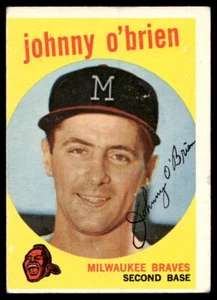 1959 Topps #499 Johnny O'Brien Milwaukee Braves Low Grade - Imagen 1 de 2