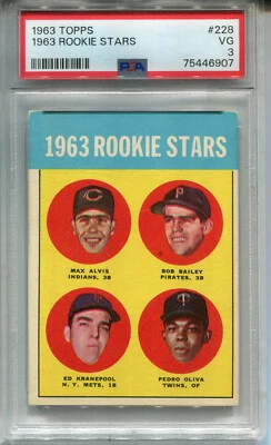 1963 Topps #228 Pedro Oliva Rookie PSA 3 VG Rookie Stars - Image 1 of 2
