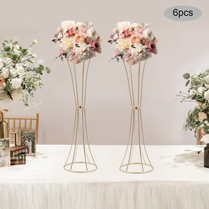 6pcs Flower Stand Metal Centrepieces Vase For Wedding Birthday Party Anniversary - Picture 1 of 18