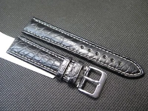 Hirsch Ocean genuine Reptile Black water resistant strap size M 60% off - Picture 1 of 6