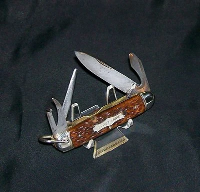 Cuchillo Scout Camillus No.258 Circa-1928 "Marca Espada" 3-3/4" Asas Cerradas Ciervo Foto 1 de 4