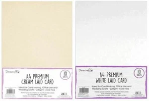A4 Dovecraft White or Cream Laid 220grms Card - Picture 1 of 3