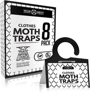 Clothing Moth Traps - 8 Pack - Non Toxic Moth Traps for Clothes with Pheromone A - Picture 1 of 7