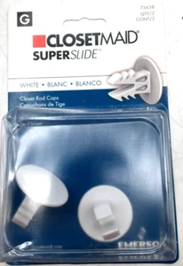 ClosetMaid SuperSlide Lot of 15 - 2 Packs Closet Rod Caps 75638 - Picture 1 of 2