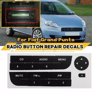 Front Radio Button Repair CD Decals Sticker Replacement For Fiat Grand Punto - Picture 1 of 8
