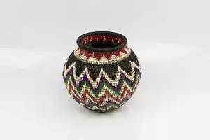 Wounaan Indian Hand Woven Angry Seas Panama Basket - Picture 1 of 10