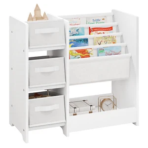 Kinderregal Spielzeugregal Bücherregal mit 3 Aufbewahrungsboxen 4 Hängefächern - Bild 1 von 12