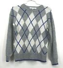 Cupcakes and Cashmere Womens Indy Argyle Heather Gray Speckle Sweater Medium