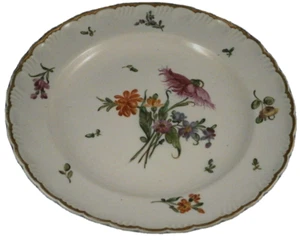 Antique 18thC Cozzi Porcelain Floral Plate Flower Porzellan Teller Italy Italian - Picture 1 of 6