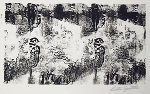 Lester Epstein (1919-1963) Abstrakter Monotyp um 1950er Jahre. Mit Bleistift signiert. - Bild 1 von 5