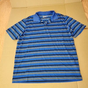 Nike Golf Tour Performance Polo Shirt Blue Black Striped Size XL Dri Fit - Picture 1 of 10