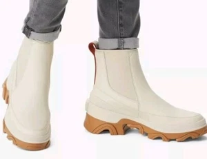 Sorel Brex Chelsea Leder Zum Überziehen Bootie Stiefeletten Seasalt Farbe Größe 8 - Bild 1 von 9