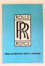 ROLLS ROYCE 1971 Limited Airplane Aircraft Sales Brochure #TSD 1685E