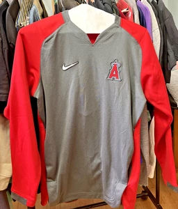 Los Angeles Angels Nike Charcoal Dri-Fit Authentic Pullover Sweatshirt Sz Small - Picture 1 of 8