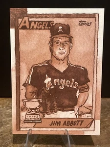 2025 Topps Shoebox Treasures Jim Abbott Sepia /50.  California Angels. - Picture 1 of 3