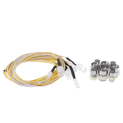 8 lumières LED 2 blanches 2 rouges 4 jaunes pour 1/10 1/8rc crawler tamiya scx10 - Photo 1/4