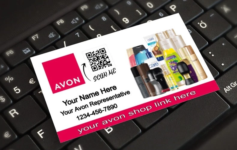 REAMS-ONLINE Avon QR Bussines 300gsm uncoated card - Products,Bath,Shapoo Design
