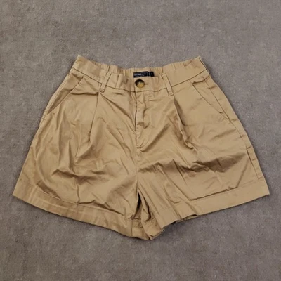 Pantalones Cortos Vineyard Vines Para Mujer 4 Caqui Plisados Chinos Elastizados Bolsillos Cremallera Mosca Foto 1 de 4