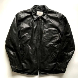 Avirex Leather Rider Jacket Single Black  Men's L - Picture 1 of 8