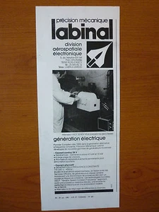 12/80 PUB PRECISION MECANIQUE LABINAL ALTERNATEUR VSCF ELECTRONIQUE ORIGINAL AD - Imagen 1 de 1