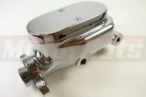 Chrome Aluminum GM Brake Master Cylinder 1-1/8" Bore Disc-Disc/Drum SBC BBC Rod - Picture 1 of 2
