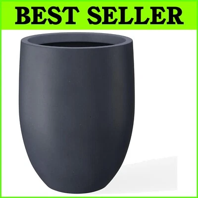 Elegant Round 21.7" H Lightweight Concrete Planter with Rubber Plug for Plants - Image 1 of 4