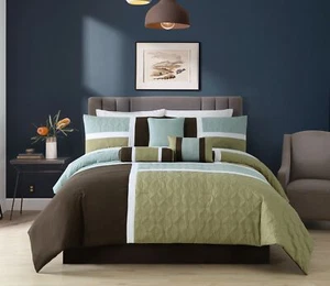 Chezmoi Collection 7-Piece Comforter Set Medallion Patchwork Quilted Bedding Set - Picture 1 of 36