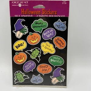 Vintage 90's American Greetings Halloween Witch Pumpkin Stickers 4 Sheets NIP - Picture 1 of 2
