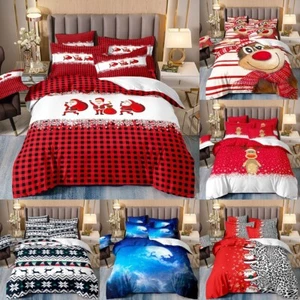 Santa Claus Quilt/Duvet/Doona Cover Bedding Sets Pillowcase - Single Double Size - Picture 1 of 26