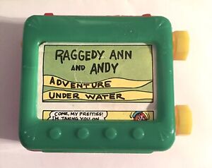 Vintage Plastic Mini Toy TV with Spools, Paper Film Scroll "Raggedy Ann & Andy"