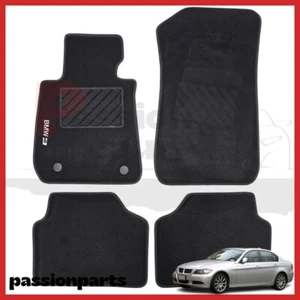 TAPPETI BMW SERIE 3 E90 E91 DAL 2005 IN MOQUETTE CON RICAMO E VELCRO BMW 4 PZ - Foto 1 di 7