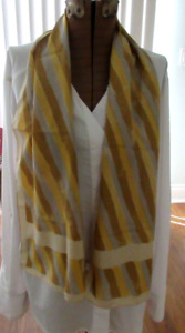 Vintage Vera Neumann Polyester Scarf Golds, Grays, Browns and Beiges