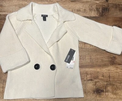 Cárdigan Suéter Kenneth Cole Reaction Cuello Chal Mezcla Algodón Talla XS (5) Foto 1 de 4