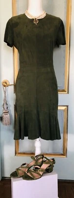 Vestido de gamuza verde Rachel Zoe talla M $600 nuevo con etiquetas Foto 1 de 4