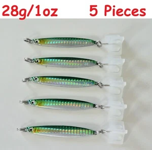 5 pcs Colt Sniper Metal Jig 28g /1oz Green Knife Vertical Fishing Lures  - Picture 1 of 2